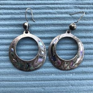 Sterling silver earrings with abalone inlay 🐚